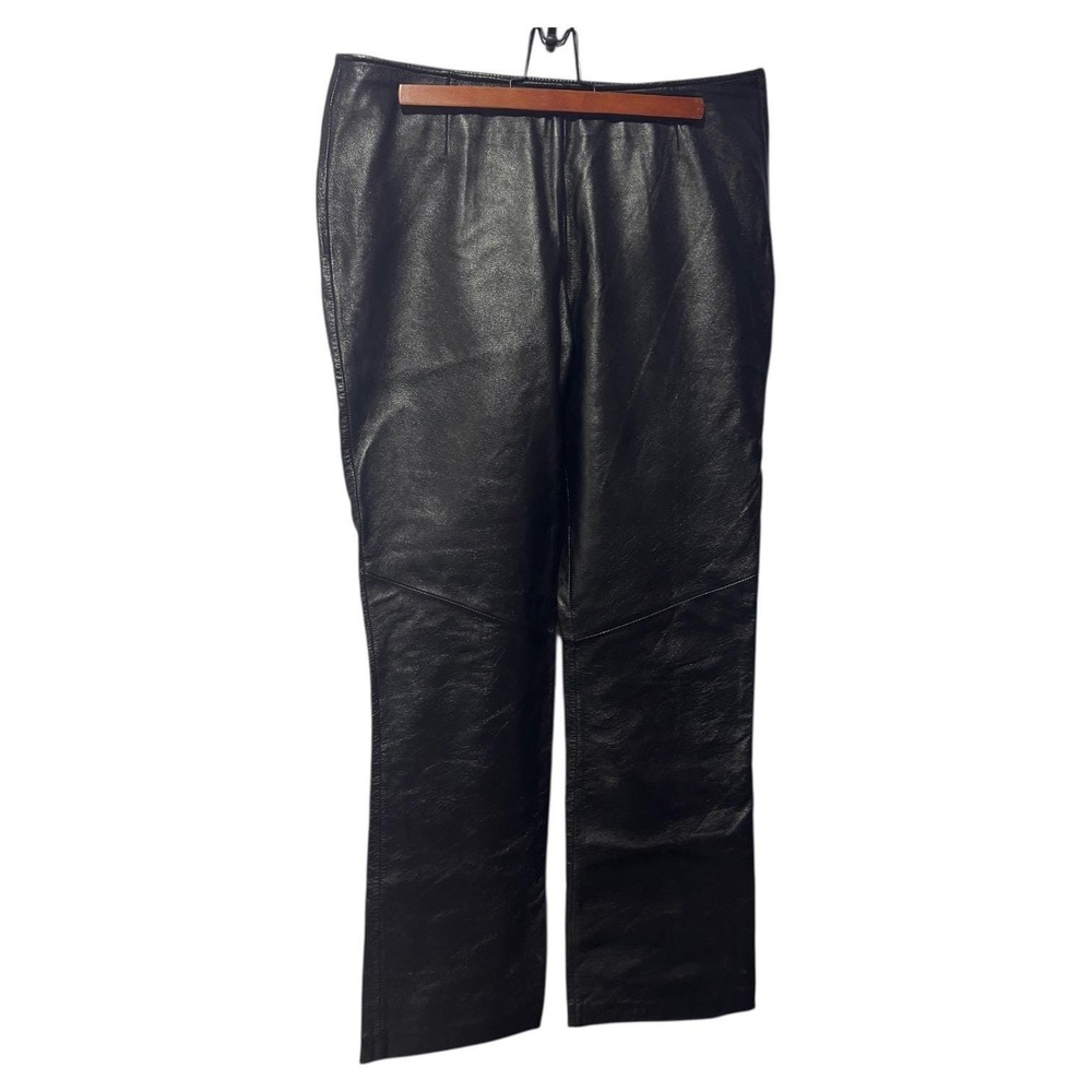 Danier Leather Pants Women's Black Size 14 Career Wear Straight‎ Leg